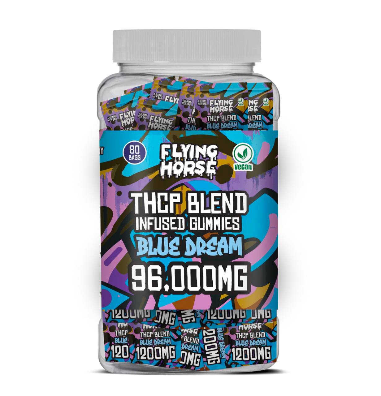FLYING HORSE THCP BLEND INFUSED GUMMIES 96000MG 80CT/JAR